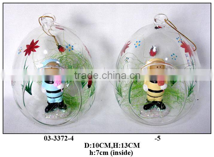 beautiful easter glass gift ball with hole