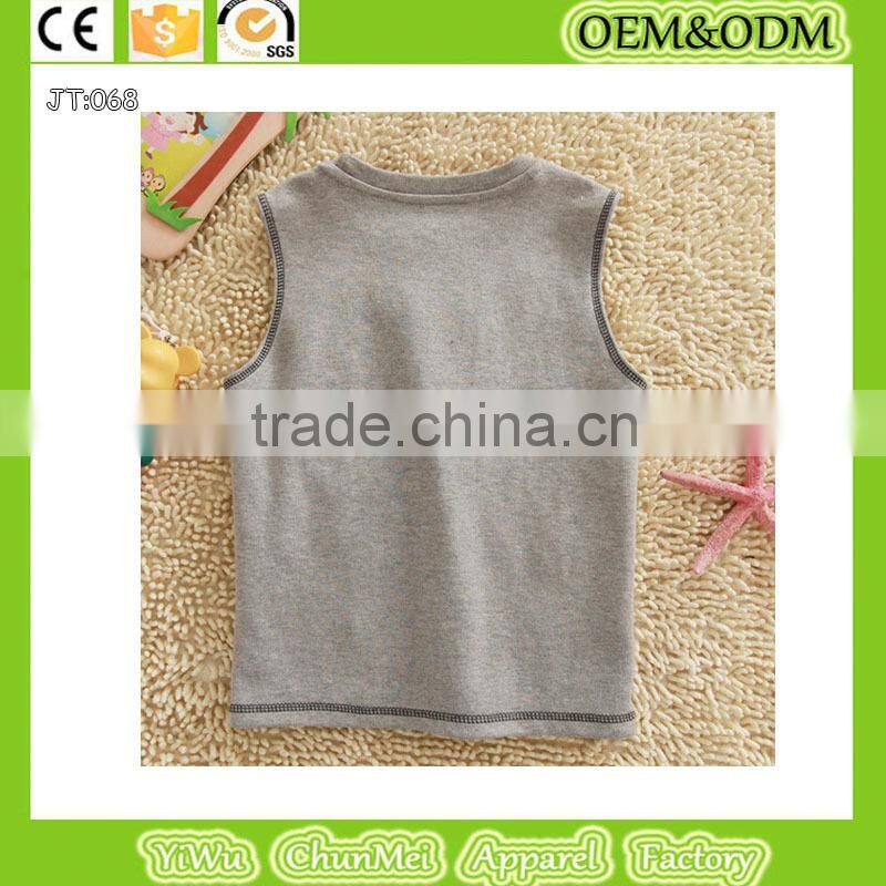 2015 Mouse t-shirt Sleeveless t shirt 100% cotton t shirt baby clothes wholesale price organic kids