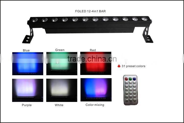 colorful 12pcs hot sale 4in1 RGBW 10W led bar lights led wallwasher