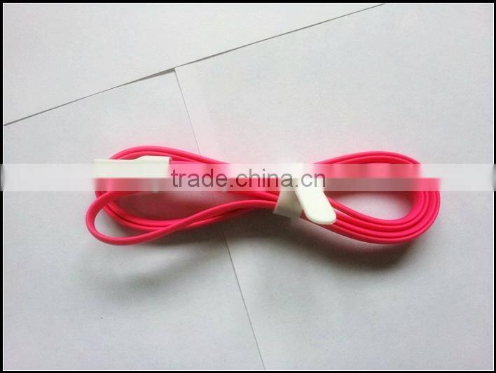 New pink flat micro to usb date cable for mobile