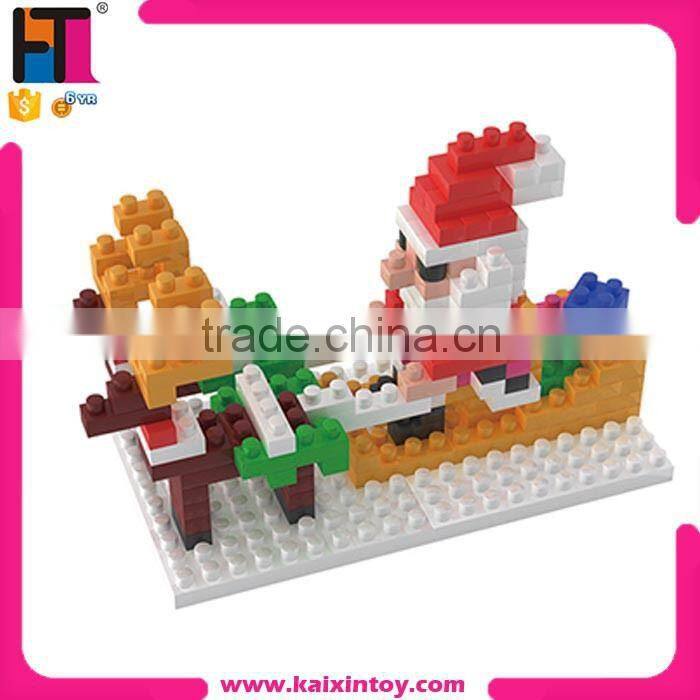 New arrival Santa Claus kids educational ABS plastic DIY micro building block toy