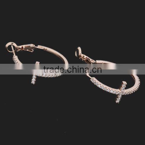 Golden manufacturer girls hoop earring diamond earring