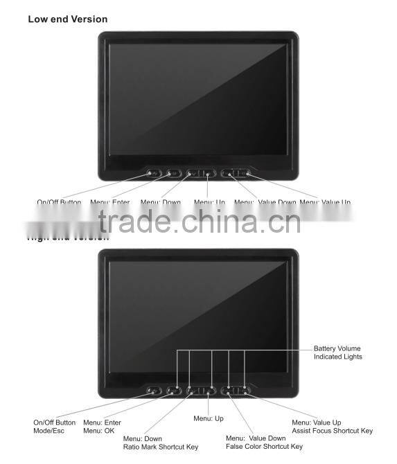 H1895 1280*800 resolution camcorders monitor 7 inch size HDMI loop through AV input hd camera monitor with battery