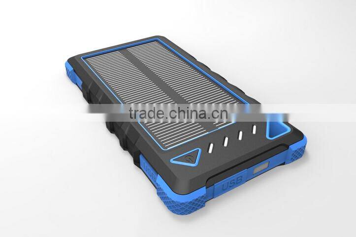 New design built -in battery 8000mAh, outdoor solar power bank , warterproof solar power bank for smart phone laptop