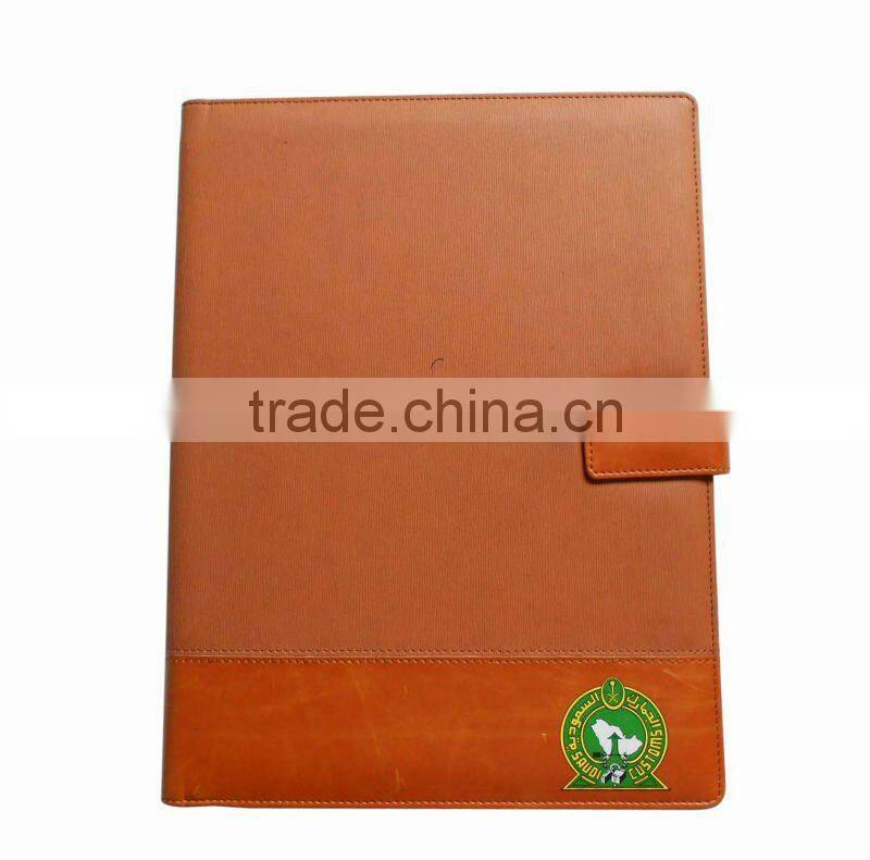 High quality pu leather file/document folder with magnetic