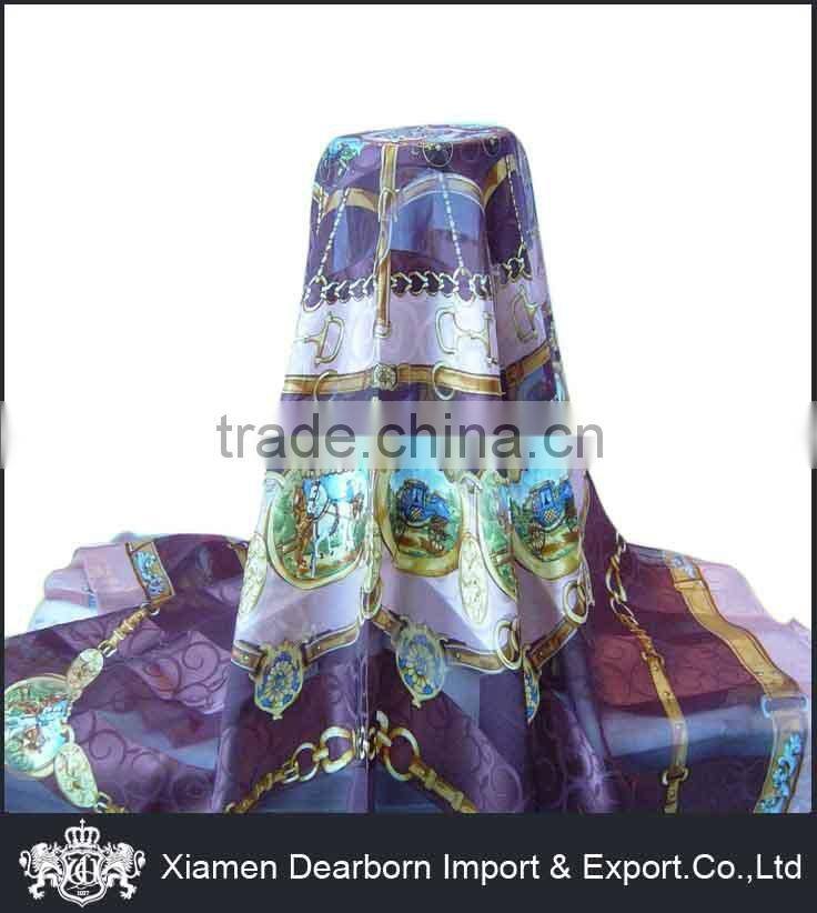 printed silk square scarf for lady
