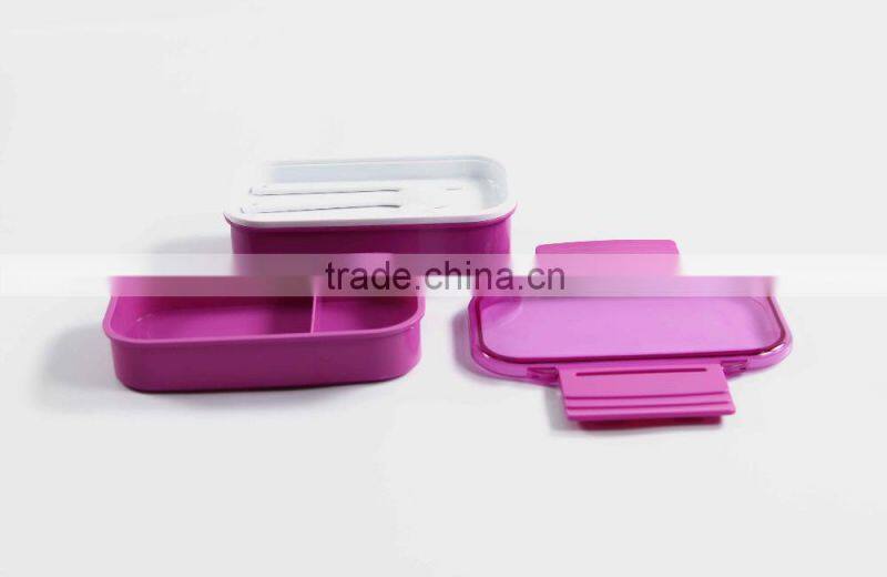 Elegant bento box 2 layer plastic lunch box