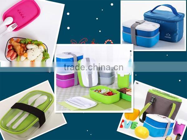 New Orange Bento Box with Printings, FDA Approved, Microwave & dishwasher safe