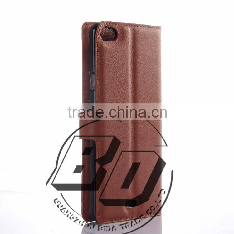 Top Selling Durable Magnetic flip leather wallet case with card slots For Wiko Highway pure leather case fast delivery