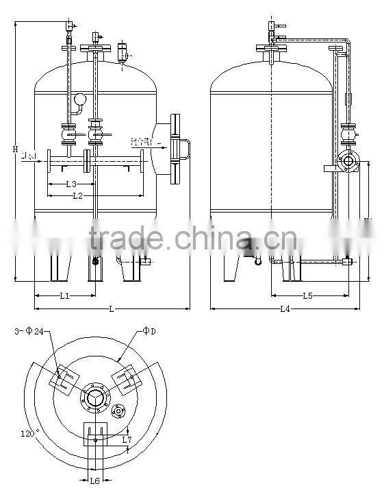 1000L foam system carbon steel foam bladder tank