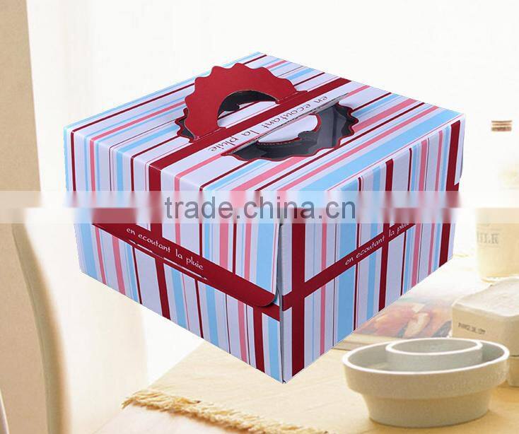 High Quality thick and large square Cake Boxes with Handle making machine