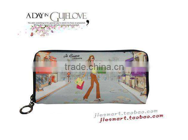 JSMART long wallet shopping girl sublimation printing