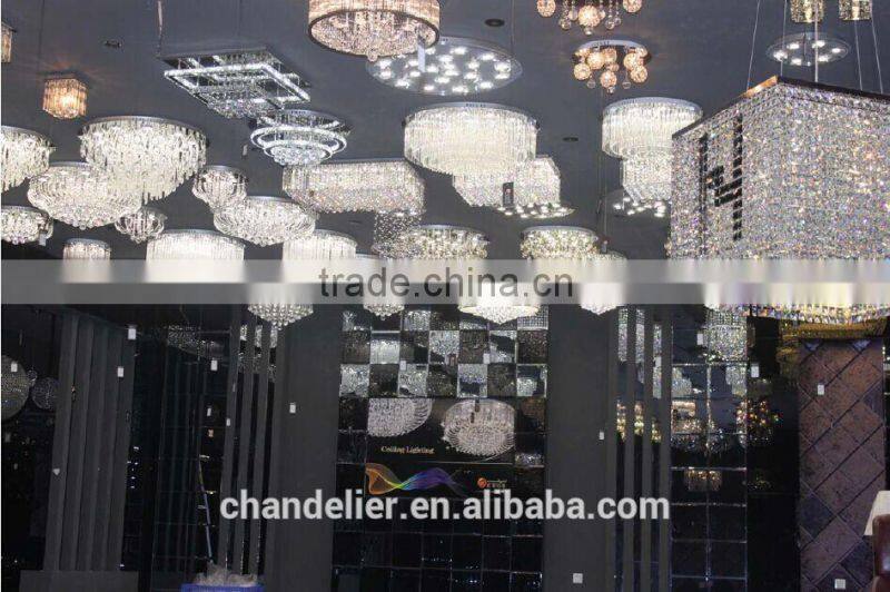 Best K9 crystal iron base material chrome finshed chandelier ceiling lamp for bedroom decor om88553