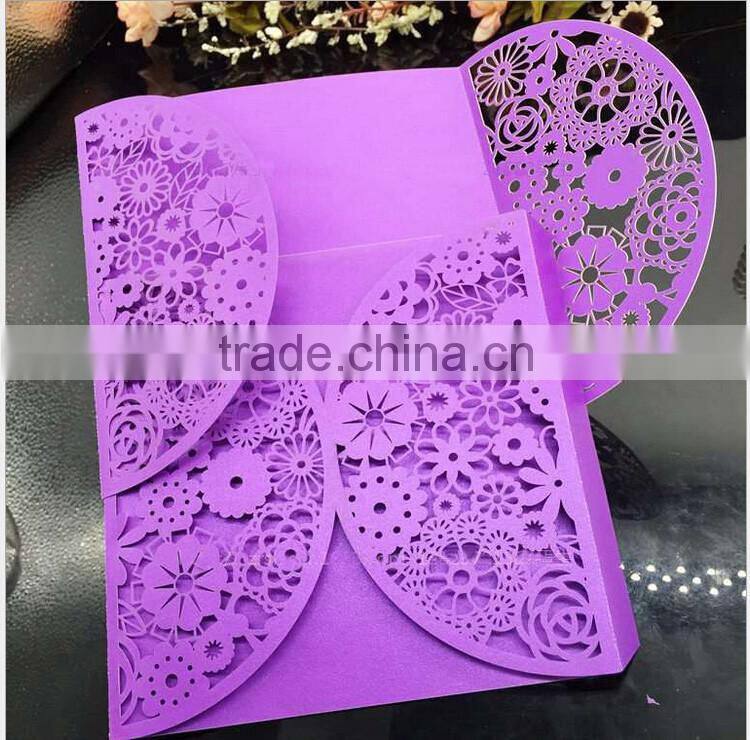Unique inexpensive laseer cut wedding invitation cards