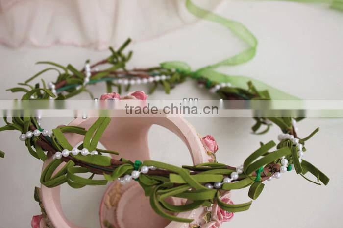 Fabulous hand-made girls flower head garlands for Wedding Prom Party And Christmas Decoration