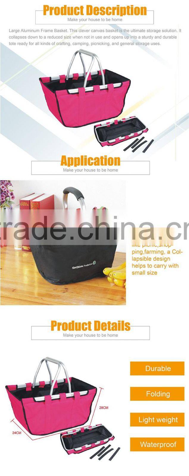 Picnic insulated tote basket, Collapsible & Foldable, strong, lightweight,easy to carry, good for fruits,picnic stuff,clothes an