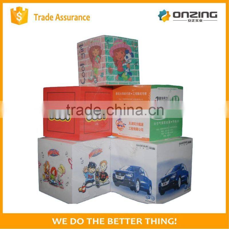 Cube shape design paper note pads with logo