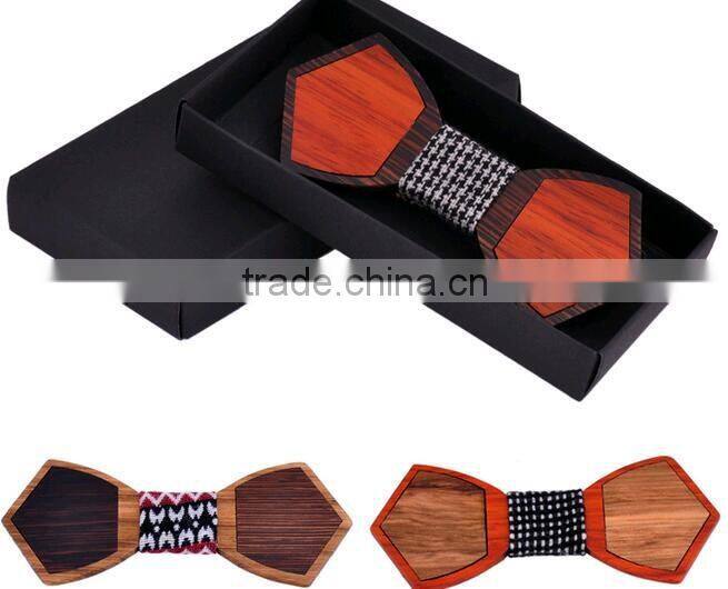 2016 Novelty Solid Good Bamboo Wood Bow Tie For Men Classic Wood Bowties Neckwear Creative 3D Handmade Butterfly Wood Tie