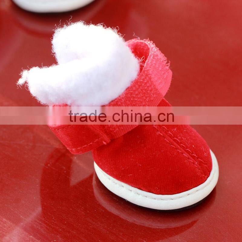 JML 2015 on sale Happy Christmas Dog Boots Pet Shoes Fashion Pet Shop Warm&anti-skidding Dog Shoes