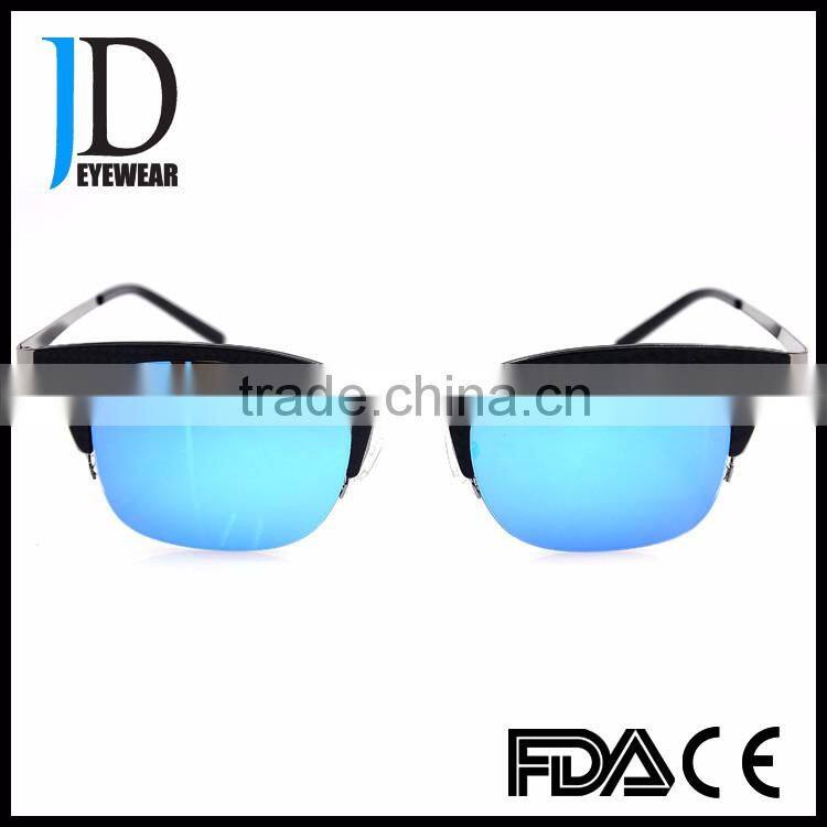 Custom Made Half-Rim Metal Temple Combination Carbon fiber Sunglasses