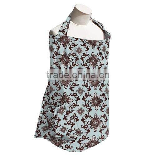 woven mulit color printing with inside pocket buckle adjustable neck strap Breastfeeding apron