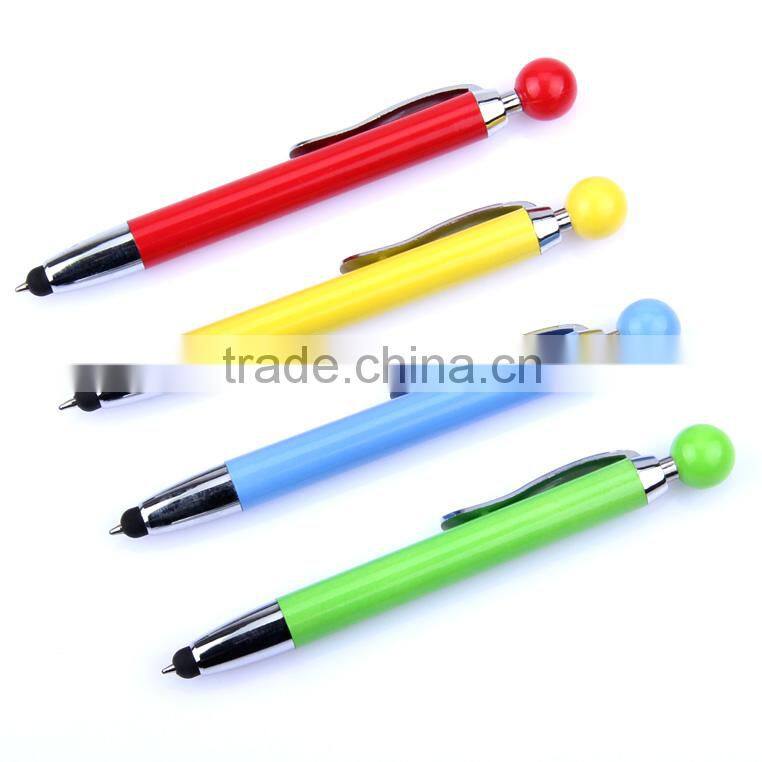 Promotional colorful metal custom logo touch screen pen stylus ball pen