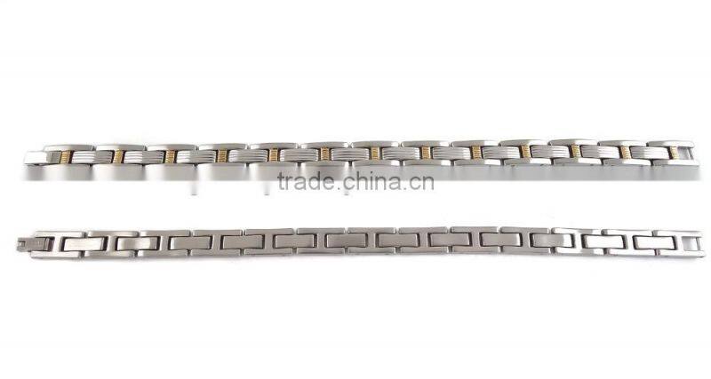 Wholesale silver gold Inlay 316L Stainless Steel Bracelet for men