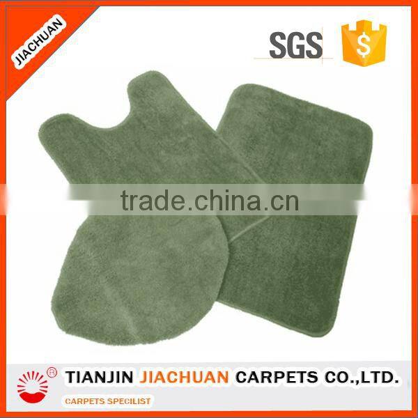 long pile polyester washable shiny chenille 3 piece bathroom mat sets