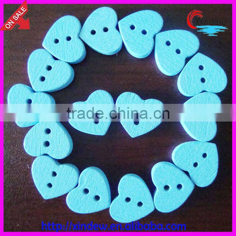 Heart-shaped wooden button for children 24L
