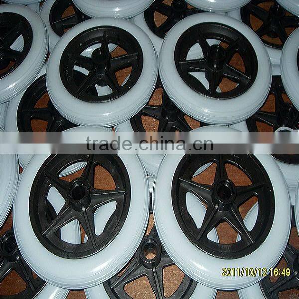 200mm small PU solid foam wheel/plastic PU foam wheel