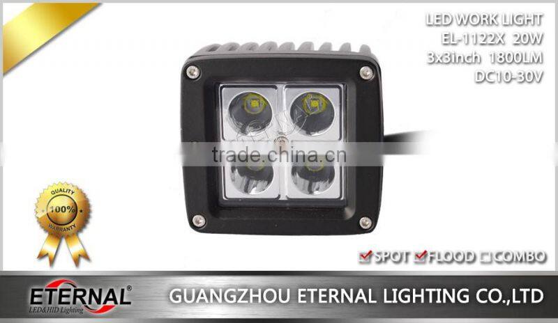 3x3 cube pod 20W pillar 4x4 Jeep off-road powersports powersports ATV UTV SUV high power LED work light fog lamp