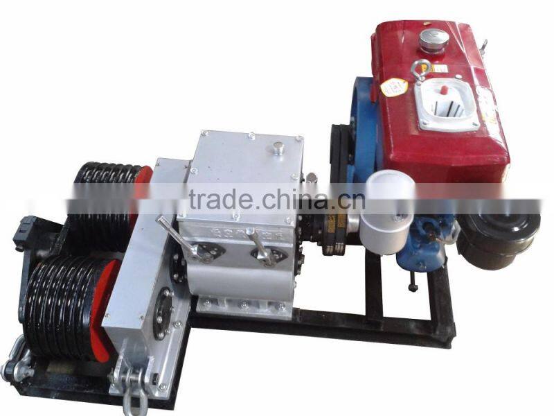 Double Capstan 5T Cable Pulling Winch With Diesel Engine