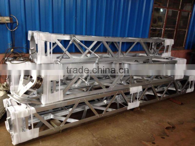 Single pulley aluminum alloy inner suspended lattice gin pole for tower erection