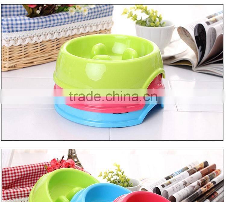 travel portable colorful plastic anti choke food dog cat slowing eating pet bowl
