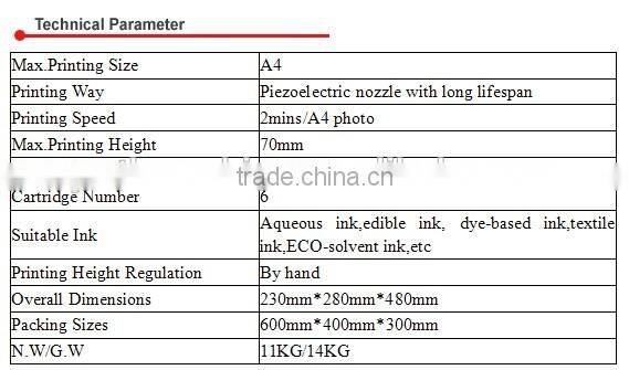 Mini A4 Size Table Version Portable DIY Phone Case Printer 6-Color Based