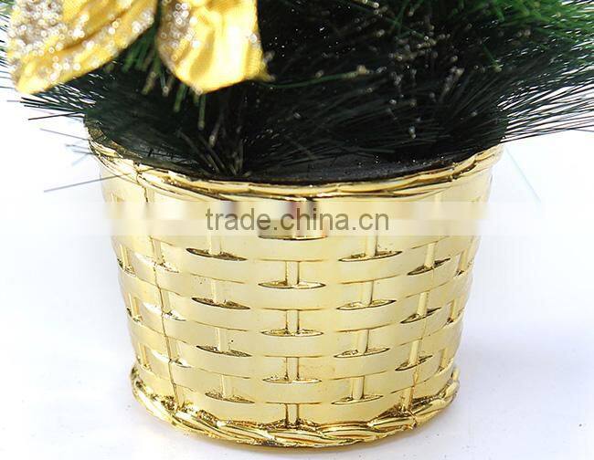 Attarctive pine needles glitter decoration christmas bonsai tree