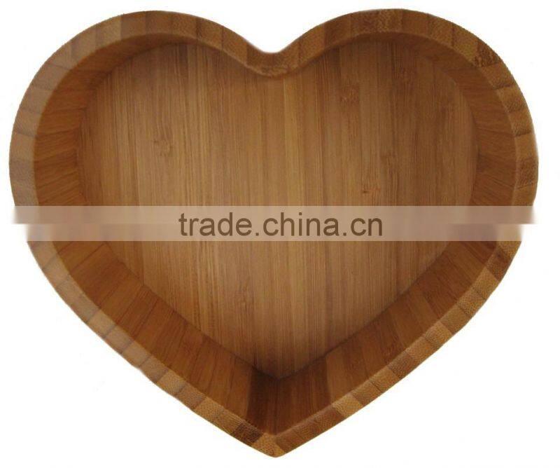 High Quality Heart Shape Wooden Serving Tray Wooden Fruit Tray