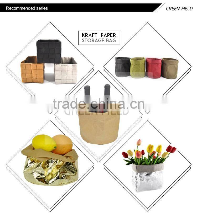 Grey washable paper lunch bag portable washable paper food bag