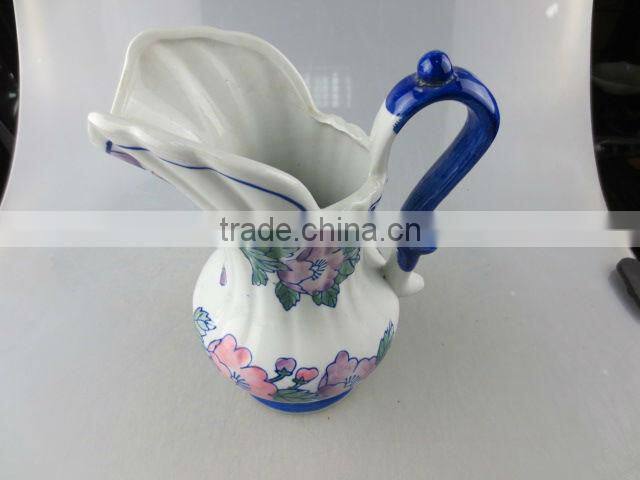 ceramic milk pot with flower design