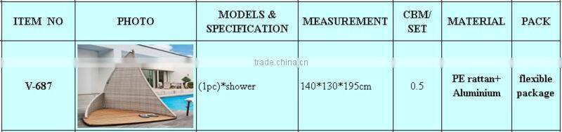 hot sale rattan outdoor rattan shower