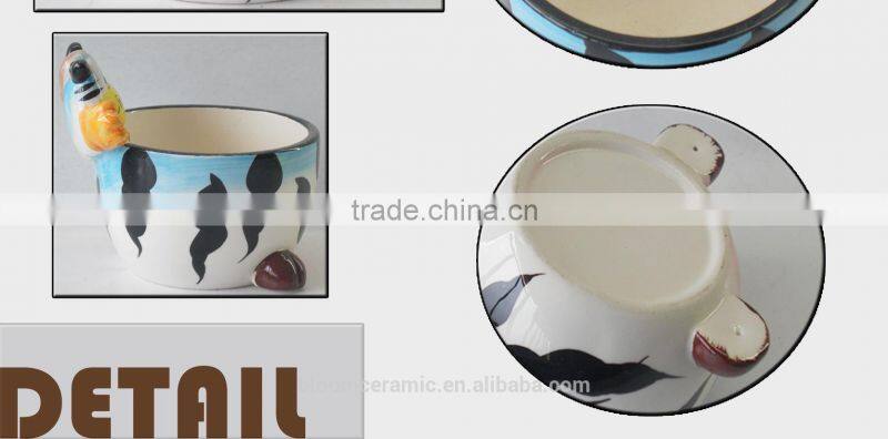custom printing footed ceramic animal bowl