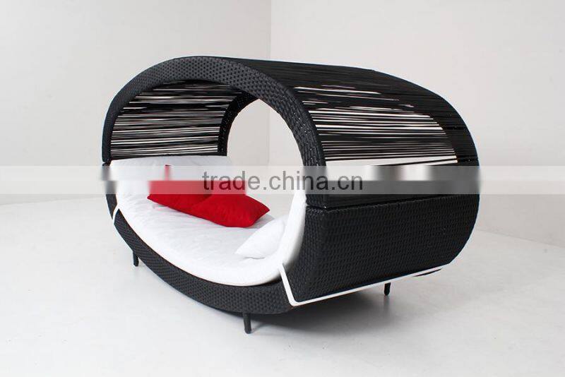 Rattan oval lounge bed sunshine garden furniture