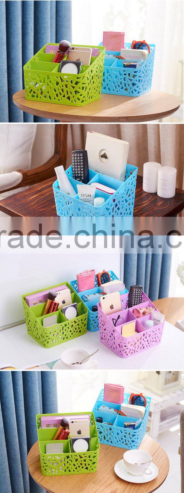emc Plastic Storage Box Desktop 4 Grid Sub-grid Storage Case