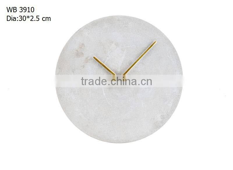 Concrete Round Mute Clock With Two Simple Hands Wall clocks