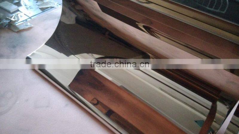 C8048L antique golden silver mirrored coffee table