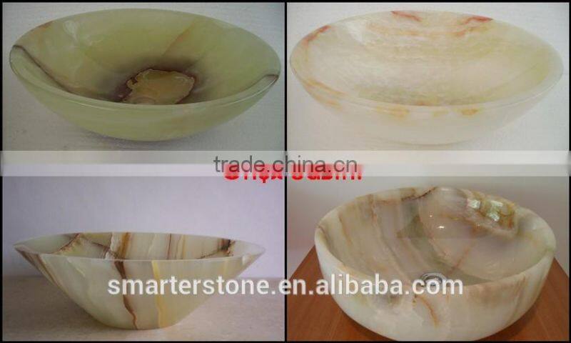 Unique snow white granite green bowl