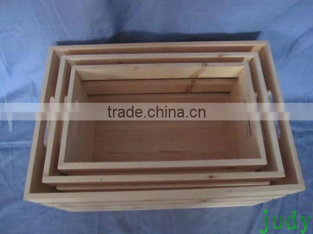 Nature color pine wood crates wholesale