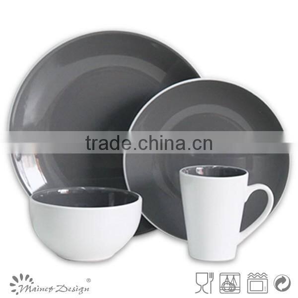 bicolor pink 16pcs dinnerware set fashion round solid color