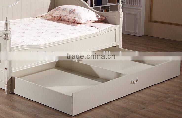 Handmade Pure White Classic European Style Floral Lounging Daybed with Big Drawers for Kids Bedroom BF11-09133a