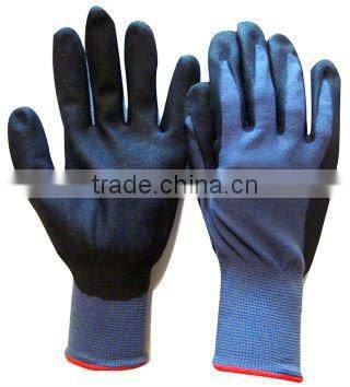 Turkey Grey Smooth Nitrile Palm Coating Industry Gloves